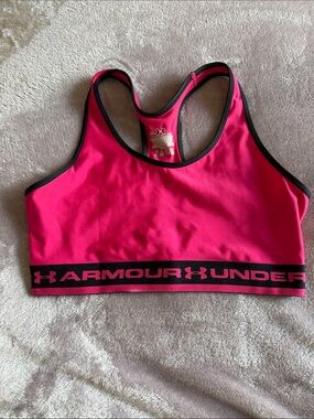 Under Armour Hot Pink and Black Racerback Sports Bra